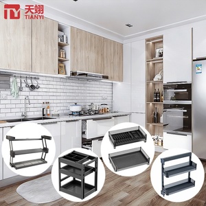TIANYI Modern Chrome Kitchen Corner Cabinet Pull-Out <b>Drawer</b> Baskets Organizer with <b>Slide</b>-Out Rack System - Product Image 1