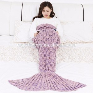 Scale Knitted <strong>Mermaid</strong> <strong>Tail</strong> <strong>Blankets</strong> Snuggle <strong>Blanket</strong> - Product Image 3