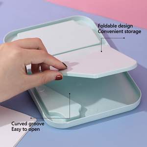 Tocador de pie de un solo lado Cosmético de mano <span class=keywords><strong>Pl</strong></span>ástico Super Hd Espejo de mesa Espejo de maquillaje de escritorio plegable - Product Image 3