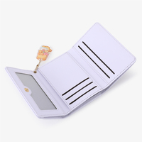 Dompet Pendek Wanita Multifungsi Butter Bear, Dompet Koin Warna Solid Mewah Ringan, Penutup Terbuka, Lapisan PU, Portabel