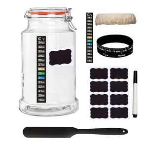 Kit de démarrage de levain en verre avec couvercle en tissu respirant pour la cuisson du pain - Offre Spéciale - Product Image 5
