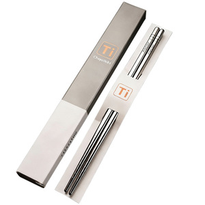 Pure Titanium Chopsticks Round Bottom Antibacterial For Home Business Outdoor Use Gift Tableware - Product Image 2
