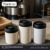 Boîte de conservation des grains de café en acier inoxydable 1,5 L, récipient hermétique de qualité alimentaire avec couvercle et cuillère pour la cuisine à domicile