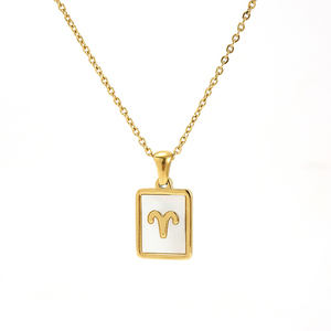 Collana Vintage con Ciondolo Zodiacale a 12 Costellazioni, Placcata in Oro PVD, Gioiello <span class=keywords><strong>Oroscopo</strong></span> in Acciaio Inossidabile per Ragazze - Product Image 5