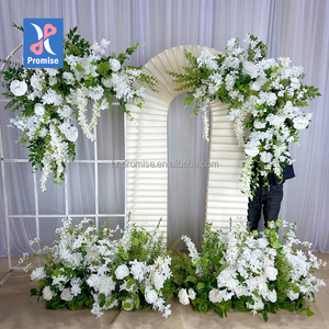 Arrangement d'<span class=keywords><strong>arche</strong></span> de mariage carré <span class=keywords><strong>en</strong></span> <span class=keywords><strong>bois</strong></span> Bouquet artificiel <span class=keywords><strong>vert</strong></span> pour toile de fond - Product Image 1