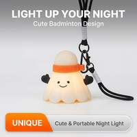 Porte-clés Veilleuse LED Moderne et Mignonne pour Enfants, Portable, Rechargeable, Alimenté par Batterie Type-C, en Silicone, Lumière Blanche Chaude