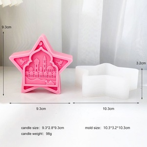 Hồi giáo hình học nến xà phòng thạch cao trang trí nội thất Kit cho Trung Đông trang trí nội thất Arabian Sao dập nổi Silicone nến khuôn - Product Image 5