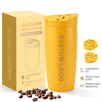 Gobelets isothermes réutilisables en acier inoxydable 12oz 20oz avec logo personnalisé, double paroi isolée, 2-en-1, pour boire et souffler, pour le camping et les voyages, tasse à café