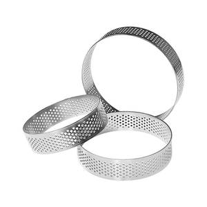 Anneaux de tarte perforés cuisson moule à pâtisserie en métal Dessert français petite tarte aux fruits croûte <span class=keywords><strong>cercle</strong></span> tartelette acheteurs de nourriture commerciale - Product Image 2