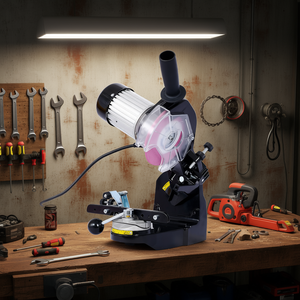 เครื่องเจียรแบบมืออาชีพ 120 โวลต์ ปรับมุมได้หลายระดับ สำหรับลับคมโซ่เลื่อยยนต์ พร้อมอุปกรณ์ดูดฝุ่น - Product Image 2