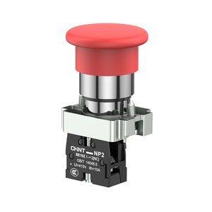 NP2-BA31/42/51 Interruptor de Botón Pulsador con Bloqueo y Reajuste Automático, Cabeza Plana de Metal, 22mm, 24V/220V, 10A Máx. 250V Rojo Amarillo Verde - Product Image 3