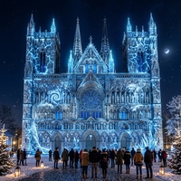 Proyección de Mapeo de Lugares Emblemáticos en Exteriores con Experiencia Visual Holográfica 3D Interactiva