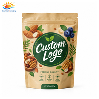 Op maat bedrukte staande pouches, food grade, hersluitbaar met zip, voor gedroogd fruit, noten en snacks.