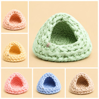 Couverture de lit pour chat en bande de tissu double face, tricotée en fil épais style islandais, pour lit DIY pour chien et chat, en tissu tissé fait main, pour l'été
