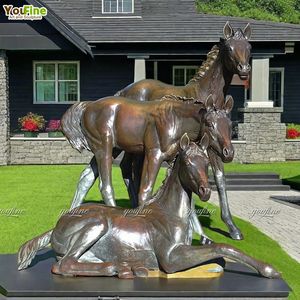 Statue de cheval en bronze de haute qualité jument et sculpture de <span class=keywords><strong>poulain</strong></span> à vendre - Product Image 2