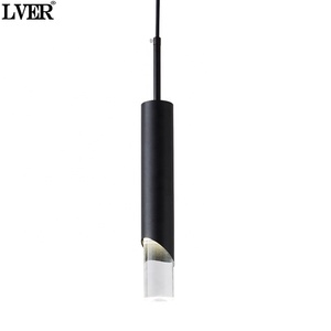 Lampadario a Sospensione LED Moderno in Acrilico e Alluminio, Tubo Lungo, Luce Bianca Calda, per Uso Alberghiero - Product Image 1