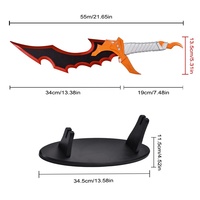 Épée jouet d'anime Solo Leveling de 55 cm, Sung Jin Woo, lame 440ss, véritable dague de chevalier tueur avec support en bois