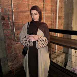 Sharut 2025 Abito Musulmano Turco per Eid Ramadan, Kimono Modesto per Ragazze, Abaya Dubai con Ricami in Crepe Palestinese - Product Image 1