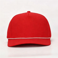 Casquette unisexe adulte structurée à 5 panneaux, 92 % polyester, 8 % élasthanne, avec logo personnalisé, trous découpés au laser et corde perforée