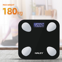 Balance connectée intelligente Bluetooth pour la mesure de la graisse corporelle, marque privée HALEY Stock Supply, pour importateurs mondiaux de produits de fitness