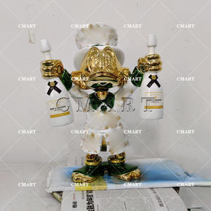 Escultura de Lujo Cromada de Scrooge McDuck, Escultura de Pato de Dos Botellas con Electroplacado Colorido, Figura de Dibujos Animados, Escultura Pop Art - Product Image 4