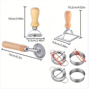 Ensemble coupe-biscuits en acier inoxydable presse à pâtes Kit de fixation <span class=keywords><strong>pour</strong></span> cuisine fabricant de raviolis <span class=keywords><strong>moule</strong></span> outil <span class=keywords><strong>ravioli</strong></span> jeu de timbres ensemble de roues de pâtisserie - Product Image 4