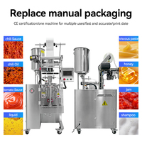 Machine de remplissage et d'emballage verticale entièrement automatique à piston pour liquides et pâtes, haute efficacité, pour miel et sauce chili, directement de l'usine