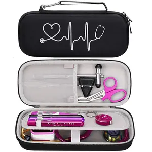 Enfermeira personalizada personalizada estetoscópio semi médico hard carry case saco cores veterinário com zíper e alça bovke
