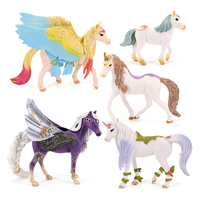 Vente en gros de figurines d'animaux en PVC solide, modèles de statues de licornes et de Pégasus, jouets de simulation