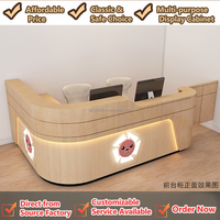 Comptoir de réception moderne en bois MDF laqué, durable et écologique, pour hôtel, école, centre commercial, salle de sport, bar, aéroport