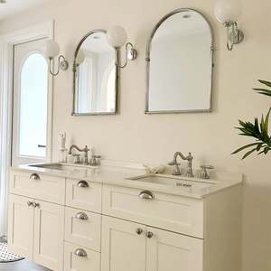 Muebles de Baño Modernos de Lujo de Alta Calidad, Muebles Nórdicos con Iluminación LED de Madera, Gabinete de Baño de Madera Contrachapada y PVC con Espejo - Product Image 3