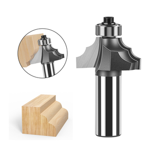 <span class=keywords><strong>Fraise</strong></span> à moulurer classique en carbure pour le travail du bois, avec queue de 1/4 et 1/2 pouce, diamètres 6 et 12 mm, double R, avec roulement - Product Image 1