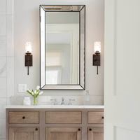 Accueil Hôtel Fer Support Verre Clair Moderne Vanité Lumières Chambre Salon Escaliers Couloir Applique Murale