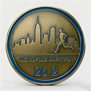Pièces commémoratives personnalisées en alliage de zinc moulé sous pression pour le Marathon de Metropolis 2026 – Pièces de collection pour événements sportifs et récompenses de course - Product Image 5