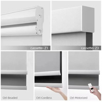 Stores enrouleurs électriques sans fil à double moteur intégré pour la décoration intelligente de la maison, stores occultants simples à technologie avancée