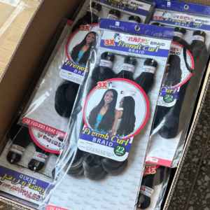 Extensiones de Cabello Sintético para <span class=keywords><strong>Trenzas</strong></span> Francesas, Fibra de Alta Temperatura, Rizado, 3X 22 Pulgadas 200g - Product Image 4