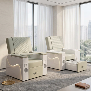 Fauteuil de pédicure pour salon de beauté avec fonction massage des ongles, traitement des cils, fauteuil inclinable et spa pour les pieds - Product Image 1