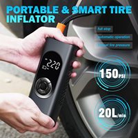 150PSI Rechargeable sans fil 12v compresseur d'air gonfleur de pneu LCD double écran, adapté au gonfleur de pneu de balle de vélo de voiture