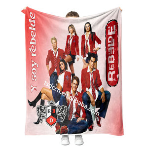 Nueva llegada RBD rebelde mantas logotipo personalizado impreso sublimación poliéster polar franela manta <span class=keywords><strong>de</strong></span> viaje - Product Image 5