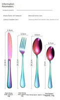 Vente chaude Durable 24 pièces en acero inoxydable 410 plaqué or vaisselle de cuisine jeu de couverts.