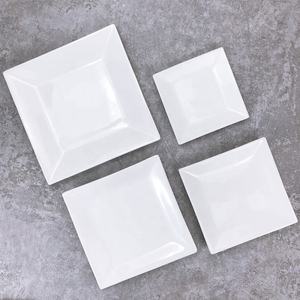 Assiettes à Dîner Carrées en Céramique de Porcelaine <span class=keywords><strong>Blanche</strong></span> de Bonne Qualité, En Gros, En Stock pour Hôtels - Product Image 2