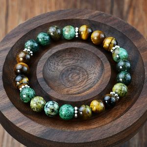 Braccialetto Unisex con Perline di Occhio di Tigre e Turchese Africano, Migliora la Fiducia in Sé Stessi e il Coraggio per Uomini e Donne - Product Image 4