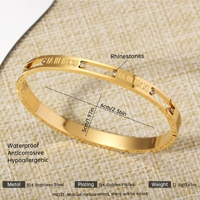 Gelang Baja Anti Karat Lapis Emas 18k PVD Grosir, Anti Kusam, untuk Perhiasan Wanita Modis