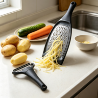 Éplucheur de chou manuel en plastique, ensemble râpe à salade, lames en acier inoxydable, multifonction, facile à nettoyer, portable, pour la cuisine domestique