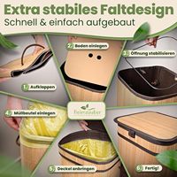 Poubelle de cuisine pour sac jaune 80 L, support pour sacs poubelle, conteneur de collecte de bouteilles, poubelle à déchets