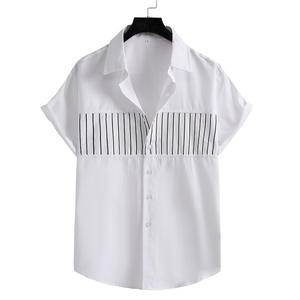 Мужская жаккардовая рубашка на пуговицах с коротким рукавом - Product Image 2