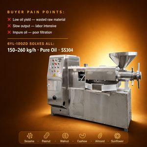 Prensa Expulsora Automática <span class=keywords><strong>de</strong></span> Tornillo <span class=keywords><strong>de</strong></span> Fábrica OEM Xuanhua 150-260kg/h para Extracción <span class=keywords><strong>de</strong></span> Sésamo, Nuez, Cacahuete y Soja por Prensado en Frío y Caliente - Product Image 2