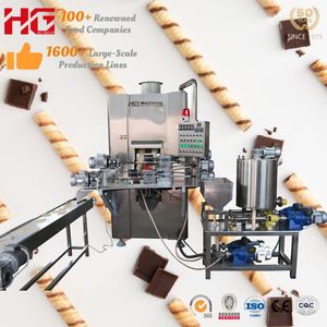 Nouvelle machine à gaufrettes HG en acier inoxydable entièrement automatique à deux têtes de remplissage pour crème au chocolat, 60 kg/h, portable - Product Image 1