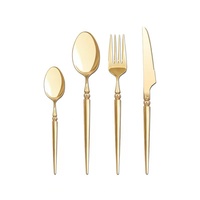 Service de couverts de luxe rose et or, couverts en acier inoxydable 304 de 4 pièces pour mariage et fête, coffret cadeau de vaisselle vintage