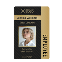 Carte à puce RFID NFC en PVC, carte intelligente noire, or, argent, mate, givrée, contrôle d'accès, carte photo pour employé